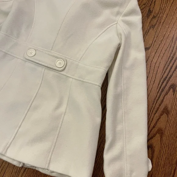 Women's Cream Double-Breasted Coat - Picture 11 of 11